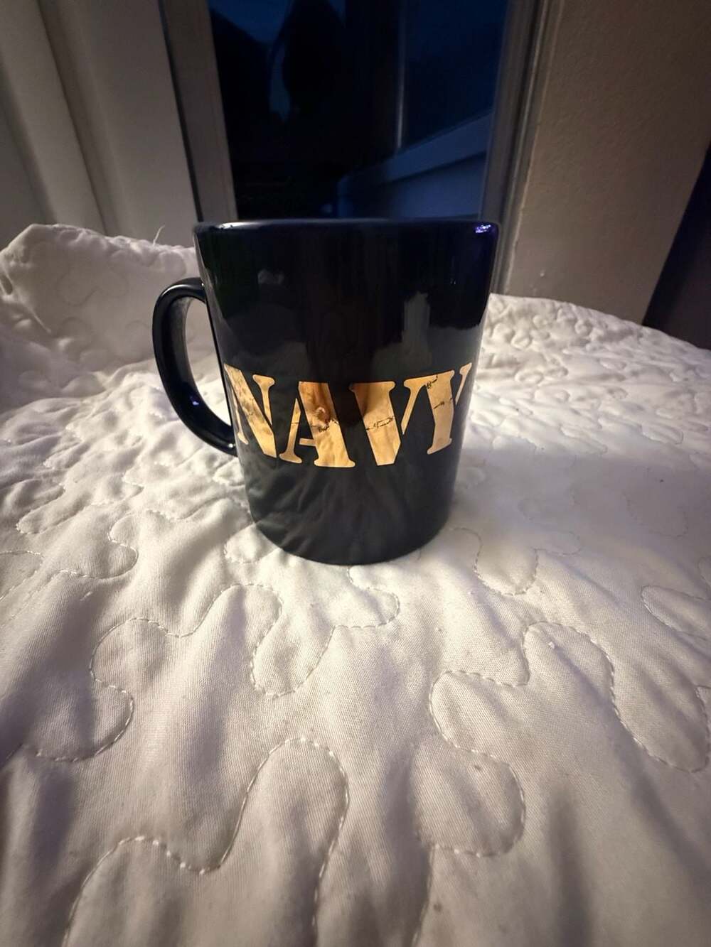 Coloroll England U.S. Navy Gold Anchor Mug